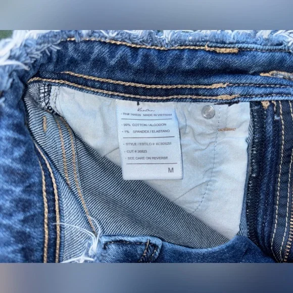 KanCan Light Wash Frayed Hem High-Rise Jean Shorts - Picture 2 of 7